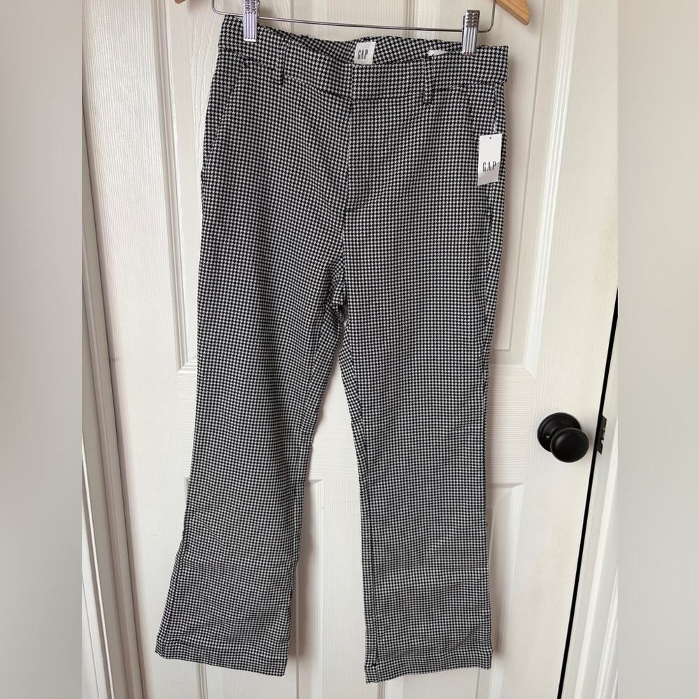 NWT GAP Black and White Checkered kick Pants size 8